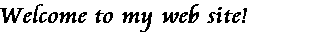 Welcome to my web site!  